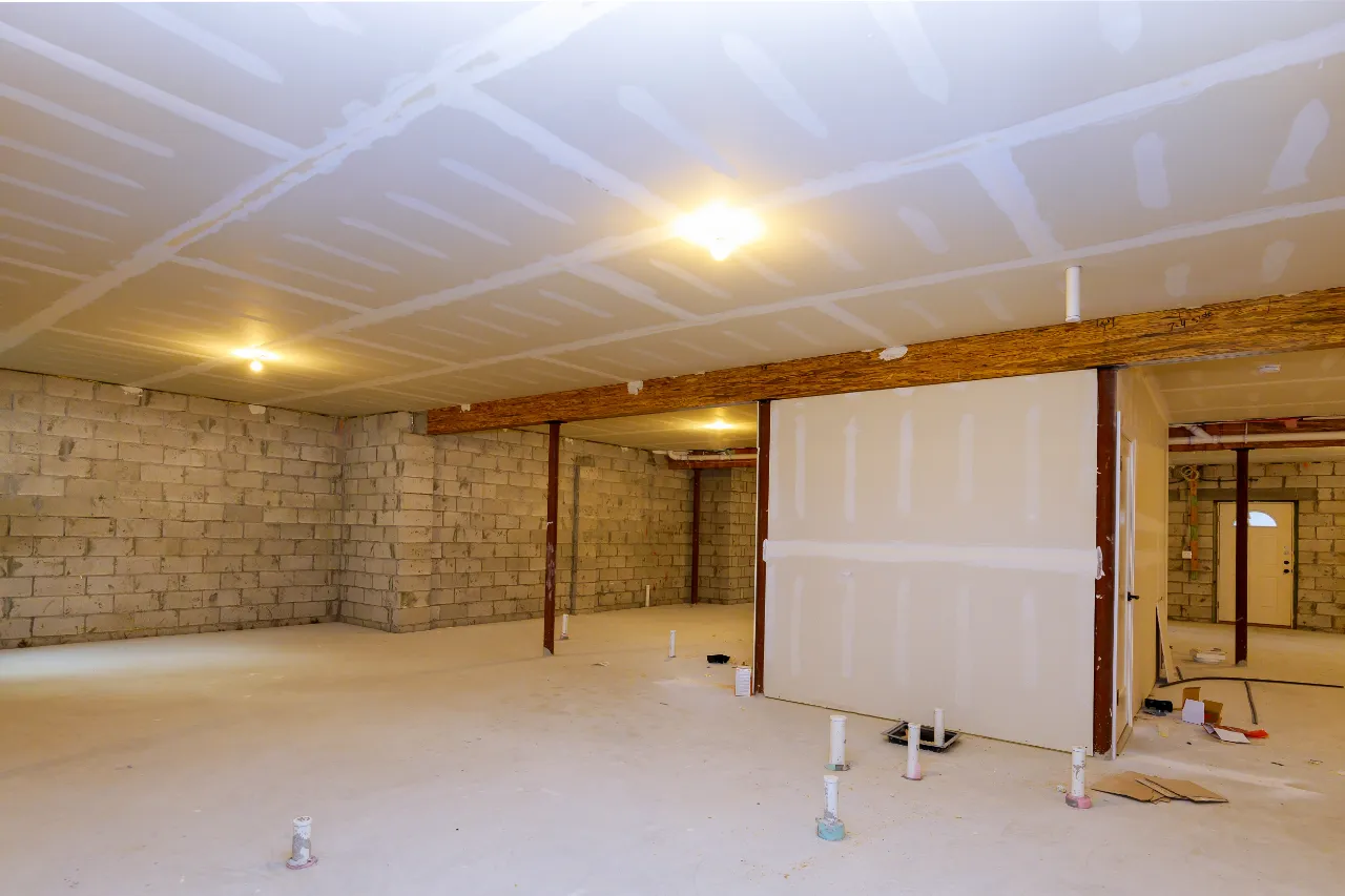 Finished basement in a Connecticut home