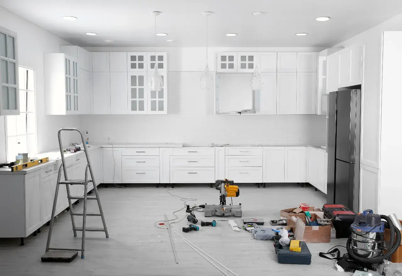 Kitchen remodel in progress in a Connecticut home